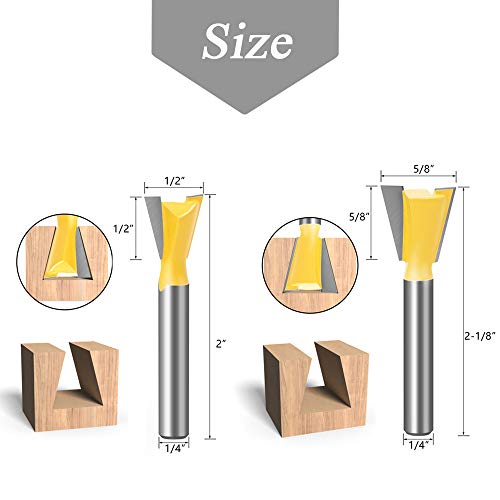 Mesee 6-Piece Dovetail Router Bit Set