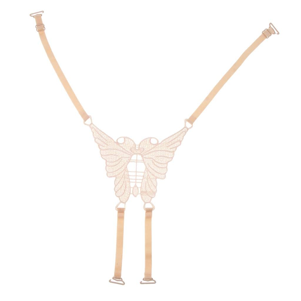 SYDL Adjustable Cross Lace erfly Bra Shoulder Back Converter Straps Beige| Breast Forms Enhancers| Womens Clothing-image-48
