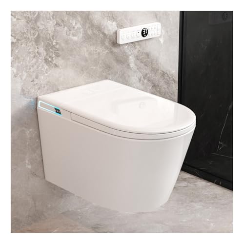 Image of Wall Hung Smart Toilet Combo,Built in Water Tank, Built in Bidet Seat, Modern Elongated Bidet Toilet with In wall Carrier, Heated Seat,Warm Water /Dryer, Auto Flush, Auto Open /Close Lid