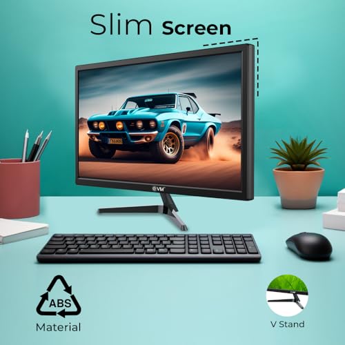 Image of EVM 18.5 Inch (46.99 Cm) Grand Series LED Monitor | HD 1366x768* | HDMI & VGA Ports | 5ms Response Time | Slim & Wall Mountable Design | Black | 1 Year Warranty (EVM-190-Grand-LED)