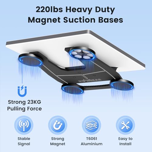 Image of Starlink Mini Mount, 200lbs Heavy Duty Starlink Mini Magnetic Mount with Adjustable Magnets Installation Holes, Lockable Star Link Mini Roof Mounting Kit for RV Car Boat Truck-Aluminum Alloy