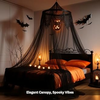 Bollepo Bed Canopy for Adults, Black Canopy Bed Curtains - Canopy for Bed, Netting Room Decor, Ceiling Tent, Canopy for Single, Twin, Full, Queen Size Kids Bed Curtains, Fire Retardant Fabric