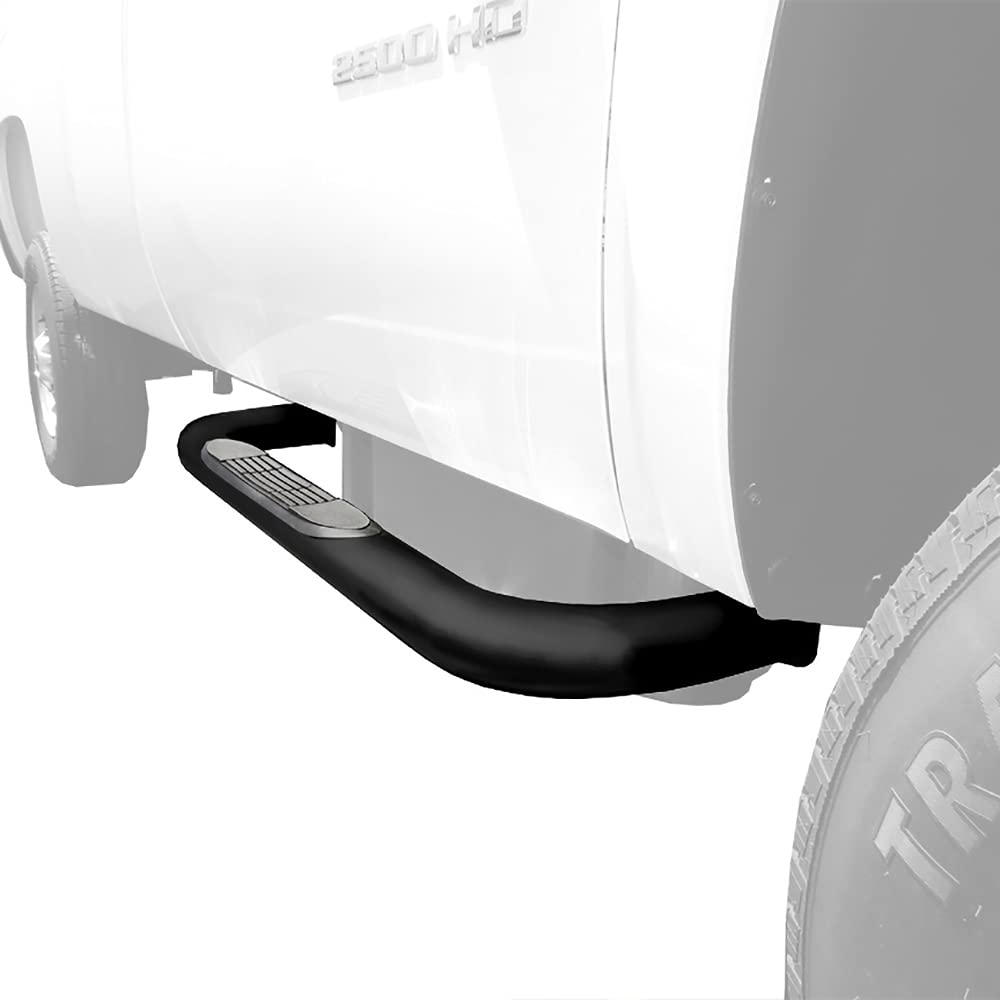 MaxMate 3inch Black Side Step Nerf Bars 2pcs Compatible with 1999-2017 Silverado/Sierra Regular Cab LD/HD | WBC32108