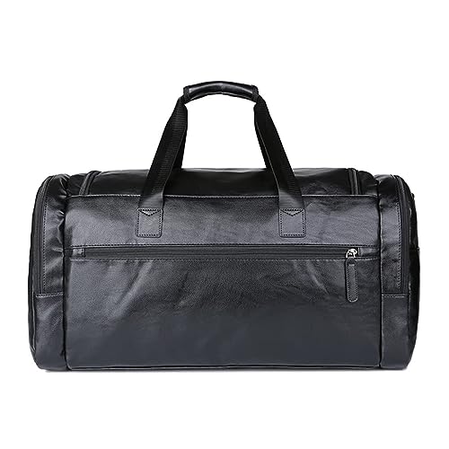 Leather Travel Tote Bags Male Weekend Bag Mens Hand Luggage Duffel Handbags Shoulder Bag(D)4