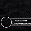 Homaxy 100% Cotton Waffle Weave Kitchen Dish Towels, Ultra Soft Absorbent Quick Drying Cleaning Towel, 13 x 28 Inches, 4-Pack, Black #1