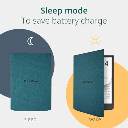Image of PocketBook E-Reader Cover for InkPad 4 & InkPad Color 2 | Flip Cover with Smart Sleep Function | Durable Protection | Lightweight Covers Perfect for Travel | E-Book Reader Case in Sea Green