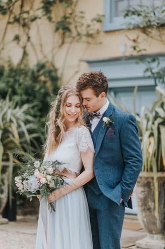 Wangyue Tweed Suits for Men Slim Fit 3 Piece Suit Double Breasted Herringbone Tweed Suit Wool Suits 1920s Wedding Suits4