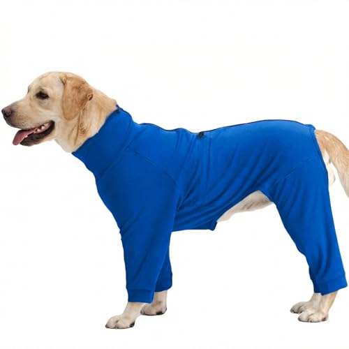 Image of Recovery Suit for Large Dogs, Adjustable Dog Onesie, Blue, 2XL