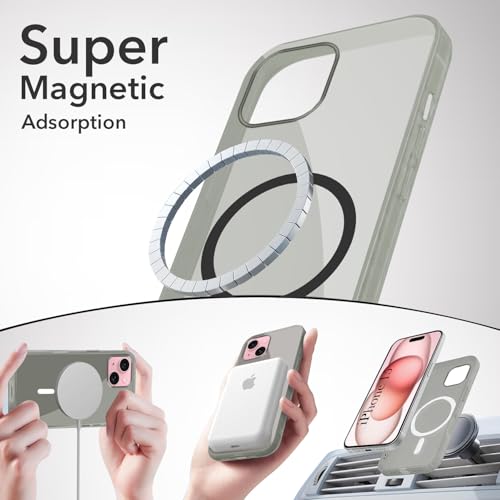 Image of Jkobi Lifetime Anti-Yellow MagSafe Compatible Clear Back Cover Case for Apple iPhone 15 (Sleek Hard Crystal | Shockproof and Camera Protection)