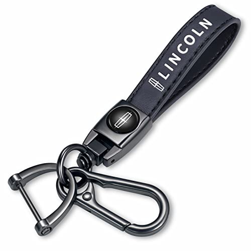 Image of YUIQIEUY Genuine Leather Car Keychain Key Chains Ring Accessories for Man and Woman Family Present Black