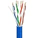 Cmple - Cat5e Plenum Cable 1000ft, CMP, Blue 350MHz Gigabit Ethernet Solid Network Internet Bulk UTP