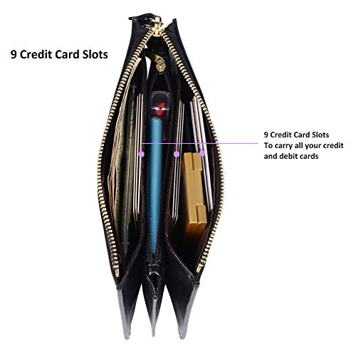 Befen 8525859585 Black Small Genuine Leather Clutch Wristlets Cell Phone Wallet Case Smartphone Organizer Purses And Handbags thumb #1