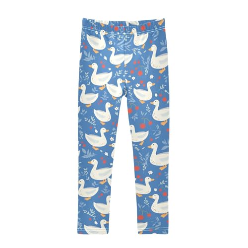 White Ducks Girls' Leggings Toddler Doodles Kids Yoga Pants Dance Active Tights 4T