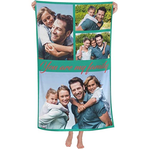 WJMSDK Personalisiertes Strandtuch Mit Namen, Foto Und Text, Handtuch Schnelltrocknend Strandtücher, Perfekt Für Reisen, Schwimmen, Camping, Urlaub,Style 5 Cover
