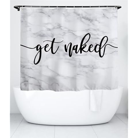 goodbath Get Naked Marble Shower Curtain Cover