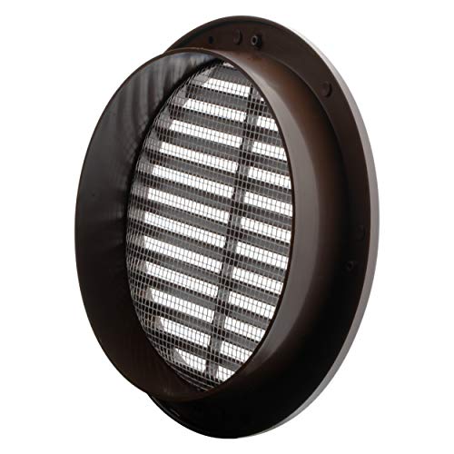 Vent Systems 6'' Inch - Brown - Plastic Soffit Vent Cover - Round Air Vent Louver - Grill Cover - Built-In Insect Screen - Hvac Vents For Bathroom, Home Office, Kitchen #TOP3