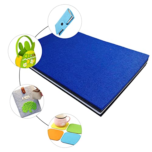 Image of Jtnohx Stiff Felt, 2mm Thick Felt Sheets for Crafts, 8 inchx12 inch Hard Felt Fabric Squares 8Pcs for DIY Projects (Black White Grey Blue)