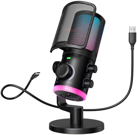 Amazon.co.jp: FIFINE USB コンデンサーマイク ゲーム/チャットラウ 