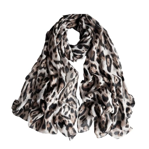 Fall Winter Leopard Print Scarf for Women Classic Vintage New Millennium Fashionable Shawl Wraps - Main Image