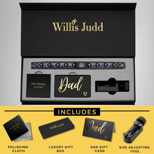 Willis Judd Dad Titanium Bracelet Engraved Love You Dad Carbon Fiber Adjusting Tool & Gift Box Included #TOP1