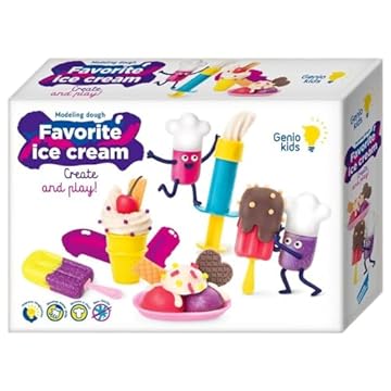 Pongo per Bambini Set Gelato - Morbida Pasta Modellabile 2 3 4 Anni - Plastilina, Composizione Naturale, Non Tossica, Asciuga Nell'Aria - Produzione EU