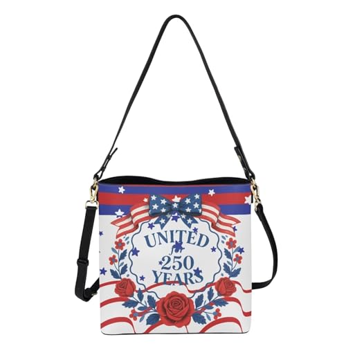 Image of HUGS IDEA Boho Bags for Women Leather Handbag Shoulder Bucket Crossbody Purse