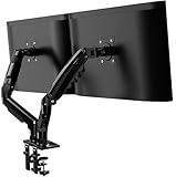 Invision Monitor Arm Desk Mount for 19-32 Inch Screens - VESA 75/100mm Desk Clamp Stand - Tool Free Height Adjustment with Tilt Swivel Rotate - Increased Load Capacity from 2-9kg MX400 Dual Arm