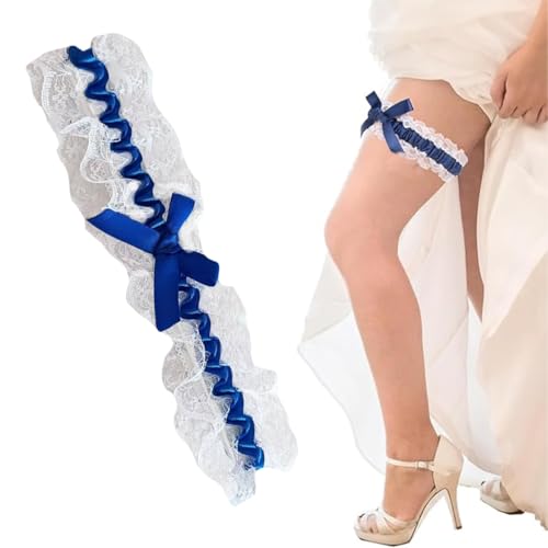 LuLiyLdJ Elegante liga azul y blanca para la liga de boda liga de boda azul
