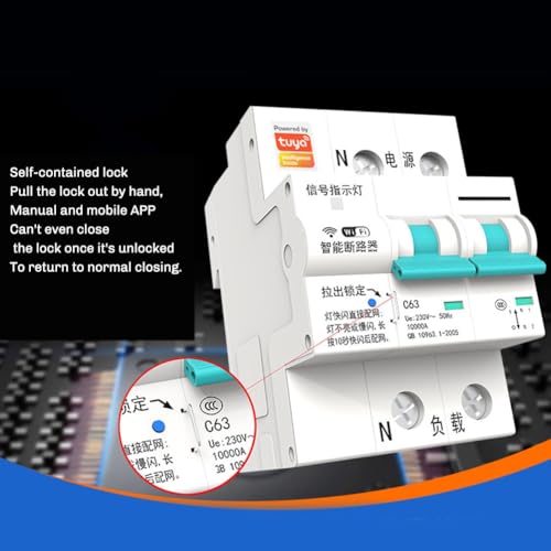 Disyuntor Inteligente WiFi Tuya para evitar sobrecargas y cortocircuitos 2