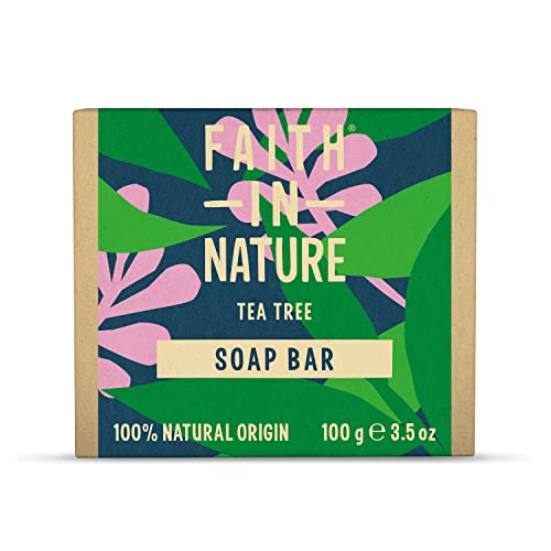 Faith In Nature Natural Tea Tree Hand Soap Bar Cleansing Vegan & Cruelty Free No SLS or Parabens 100g