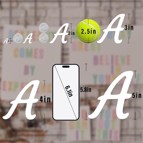 Image of 2010 Pieces 10 Sheets Letter Stickers,Self Adhesive Waterproof Vinyl Mailbox Numbers Stickers,Alphabet Decals for DIY,Window,Door,Sign,Bike,Car,Laptop,Scrapbook (White, 1 /2 Inch)