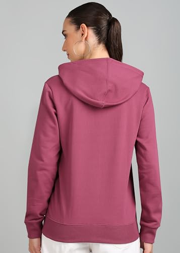Image of Alan Jones Clothing Women's Solid Zipper Hooded Sweatshirt | Front Zip, Ribbed Hem, Lined Hood, Casual Winter Wear