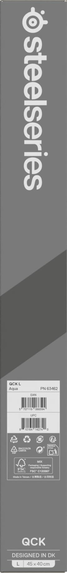 SteelSeries QcK Alfombrilla Gaming Grande - Aqua - Base Antideslizante - Seguimiento y Estabilidad Top - Optimizada para sensores - 450mm x 400mm - FPS, MOBA, RTS, MMO