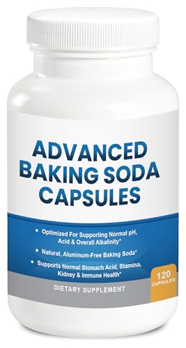 Advanced Baking Soda Capsules: Organic Use Aluminum Free Baking Soda w/Superfoods to Support Kidneys, Stomach Acid, Alkalinity, Immune, Antacid, Health & Wellness, Organic Use