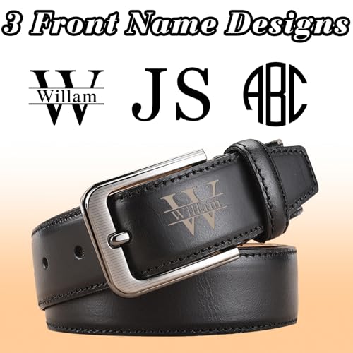 Aolun Personalized Leather Belts for Men Custom Engraved Leather Belt with Name Gift for Hunsband Dad Boyfriend4