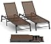 FHVIT Chaiselongue für den Außenbereich, Aluminium, für den Außenbereich, 2er-Set, montierbar, Terrassenliege, Pool, flach liegen, Sonnenbaden, verstellbare Rückenlehne, Pool, Loungesessel