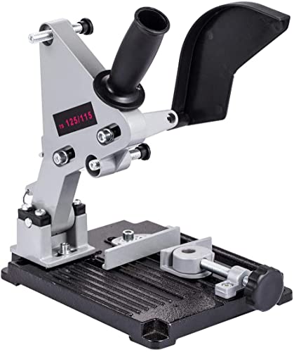 KATSU Trennständer für Winkelschleifer - Ø 100mm bis 125mm Hochleistungs Gusseisenbasis Elektroschleifer Ständer Schelle mit 11 Holz- und Stahl-Trennscheiben 105422