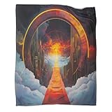 Geometrische Formen 3D-gedruckte Decke Weltraumaufzüge, Städte Design-Tagesdecke Weiche Und Warme Mikrofaser Sofa Bettwäsche 50x60inch(127x152cm)