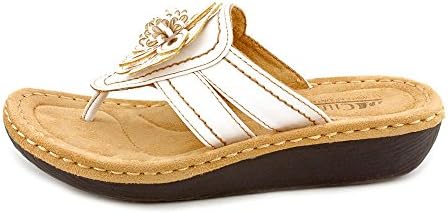 CLIFFS BY WHITE MOUNTAIN Carnation Women's Thong Sandal, White/Smooth, 10 M | Image 1