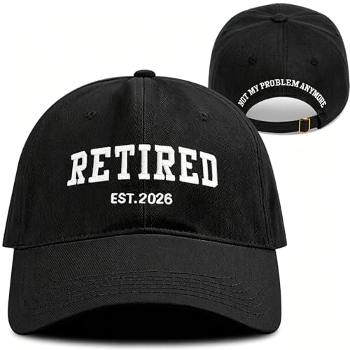 Image of Retirement Gifts for Men Women 2026, Embroidered Baseball Cap, Adjustable Cotton Retired Hat for Coworker Dad Friend