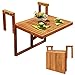 Produktbild INTERBUILD REAL WOOD Stockholm verstellbar, zusammenklappbar Balkon Deck Tisch Terrasse Geländer Tisch Aufhängen (Golden Teak) von interbuild60 x 45cm