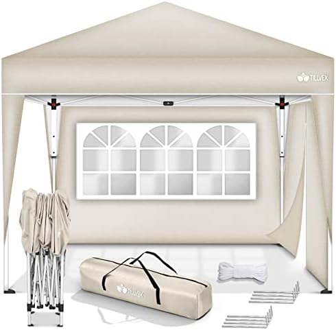 Gazebo Da Giardino Laneetal 3x3m Con 6 Pareti - Pieghevole, Impermeabile, Per Feste E Campeggio - Foto 2