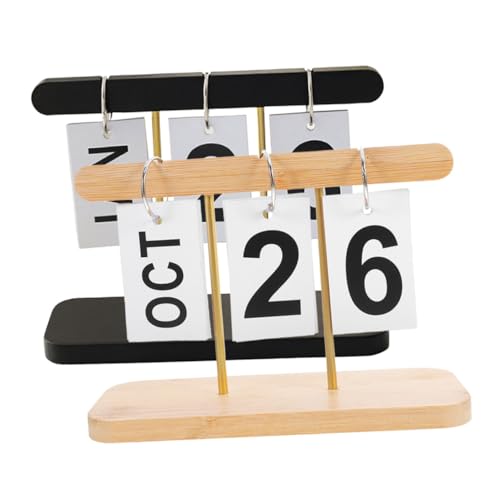 Calendrier de bureau bois mécanisme à retourner compte à rebours fêtes anniversaire