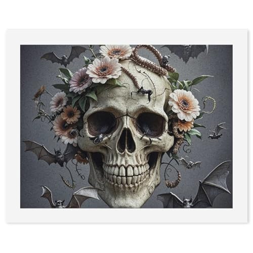 Pintura por números de calavera para reducir el estrés mental sin saber dibujar