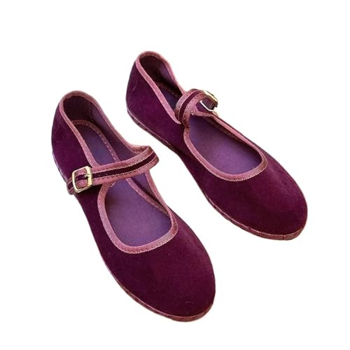 Women's Ballet Shoes Ballet Shoes for Women Hand Stitch Casual Streetwear Ballet Flats Pumps Female Solid Color Cloth Shoes for Ballet, Tap