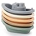 5pcs Stackable Bath Boats Toys, Bath Floating Toy Baby Bathtub Toys Toddler Bath Toys Sorting & Stacking Toys for Preschool Boys/Girls (5 Colors)