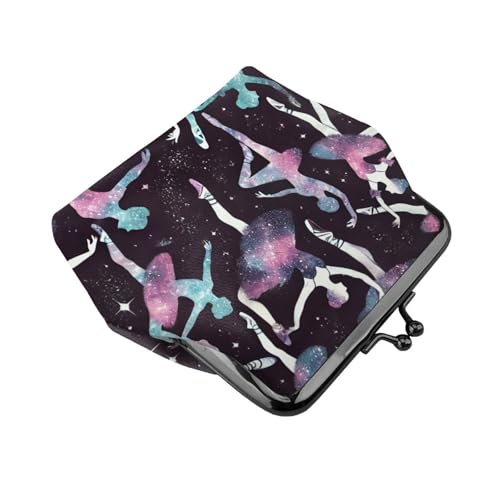 Pu Leather Buckle Coin Purse Galaxies-Ballet-Dancers Girls Kiss-Lock Change Purse Wallets3