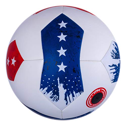Millenti Us Soccer Balls Size 5 - American Flag Stars And Stripes High-Visibility, Easy-To-Track Designs, Patriotic Usa Soccerball Red White & Blue, Sb1505Us #TOP3