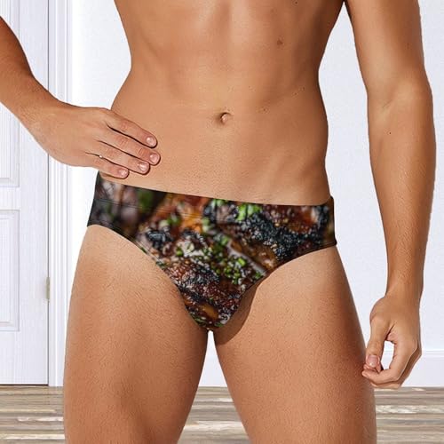 Beef Steak Men's Swim Trunks Briefs Swimsuit Swimwear Bathing for Underwear Beach3