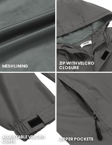 Image of COOFANDY Men's Rain Jacket Waterproof With Hood Lightweight Packable Shell Raincoat Windbreaker For Cycling Golf Travel